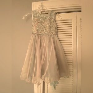 Rare Editions girls aqua sparkling dress with tulle size 6